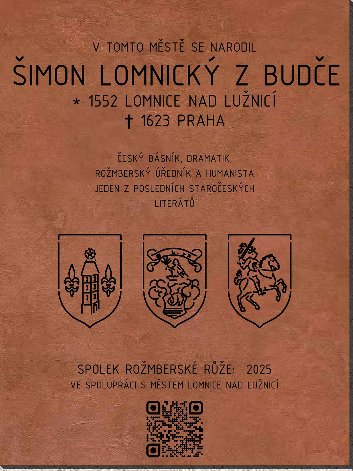 Pamětní deska Štěpána Lomnického z Budče